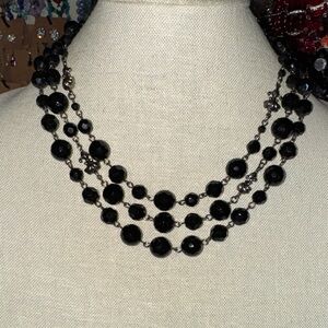 White House Black Market Triple Strand Glass Necklace